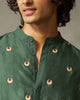 Neckband Kurta - Green Embroidery