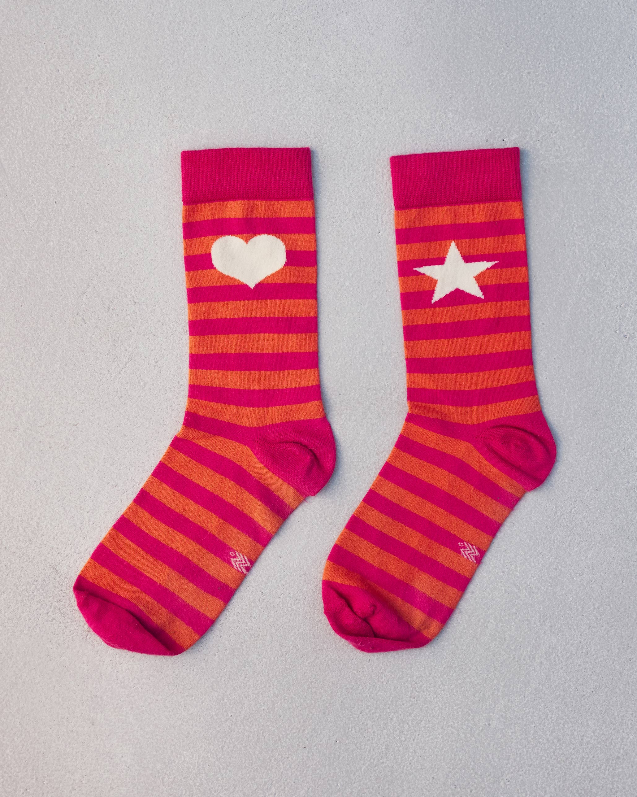 Stripey Socks - Orange & Fuchsia