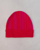 Stripey Beanie - Red & Fuchsia