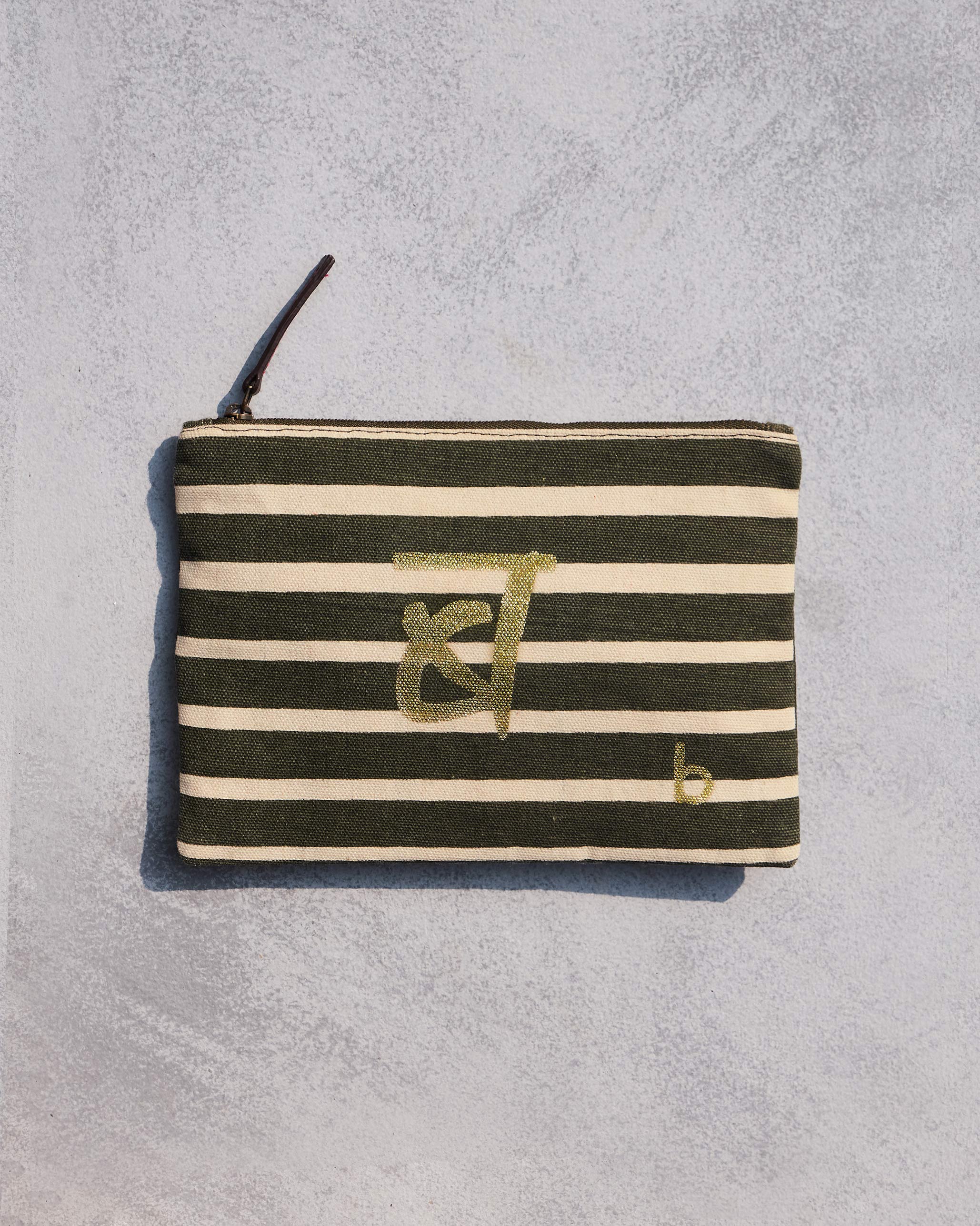 Alphabet B Pouch - Olive Night