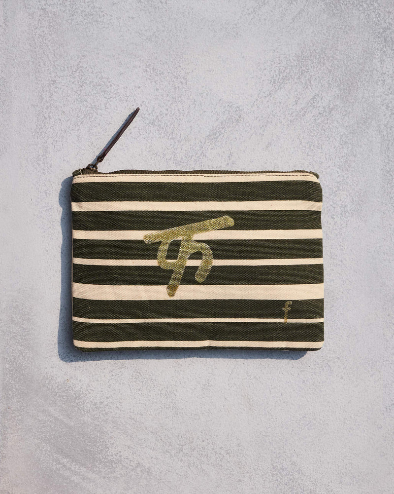 Alphabet F Pouch - Olive Night