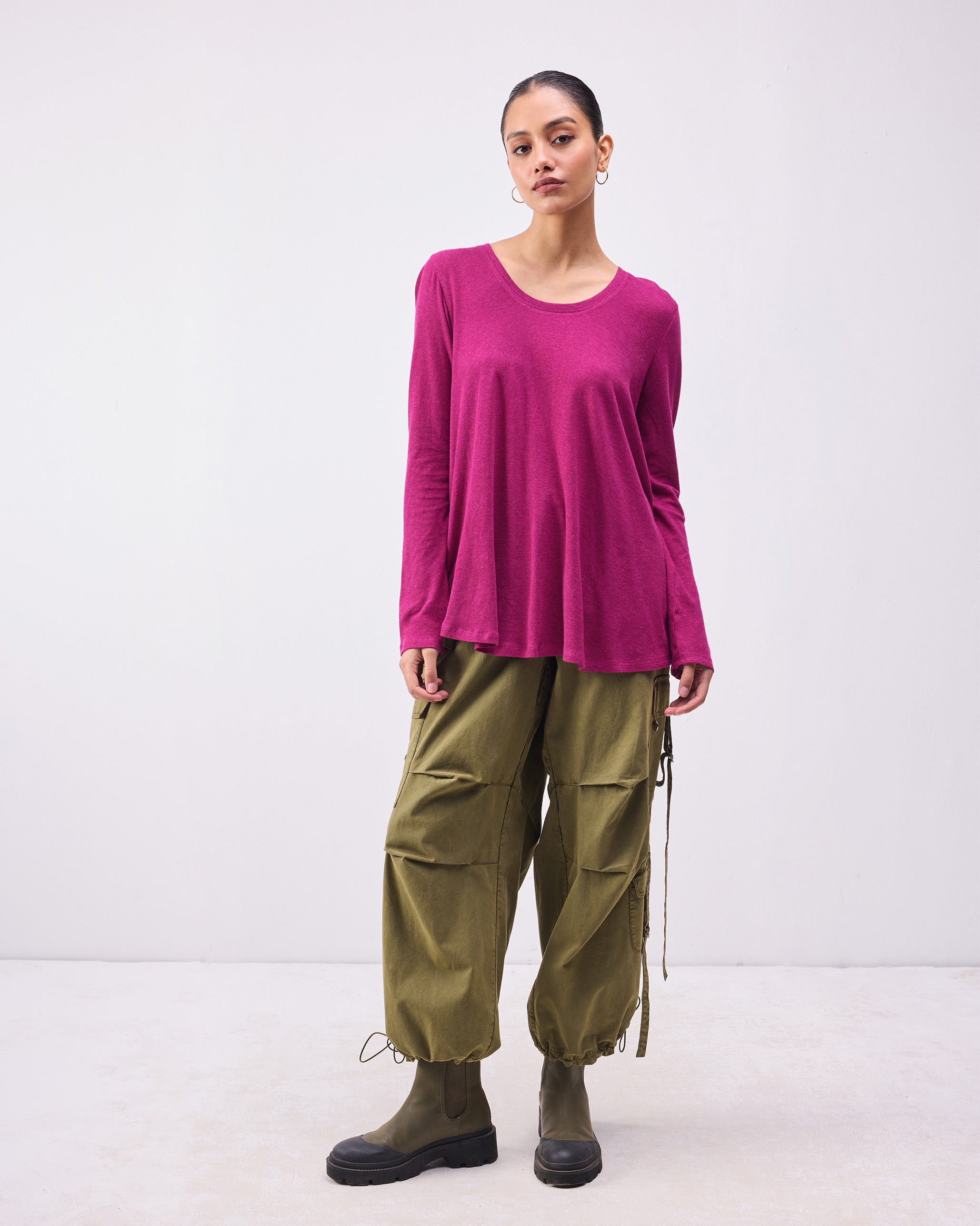 Ukiyo A-Line Top - Berry