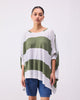 Lyla Top - Olive & Grey Stripes