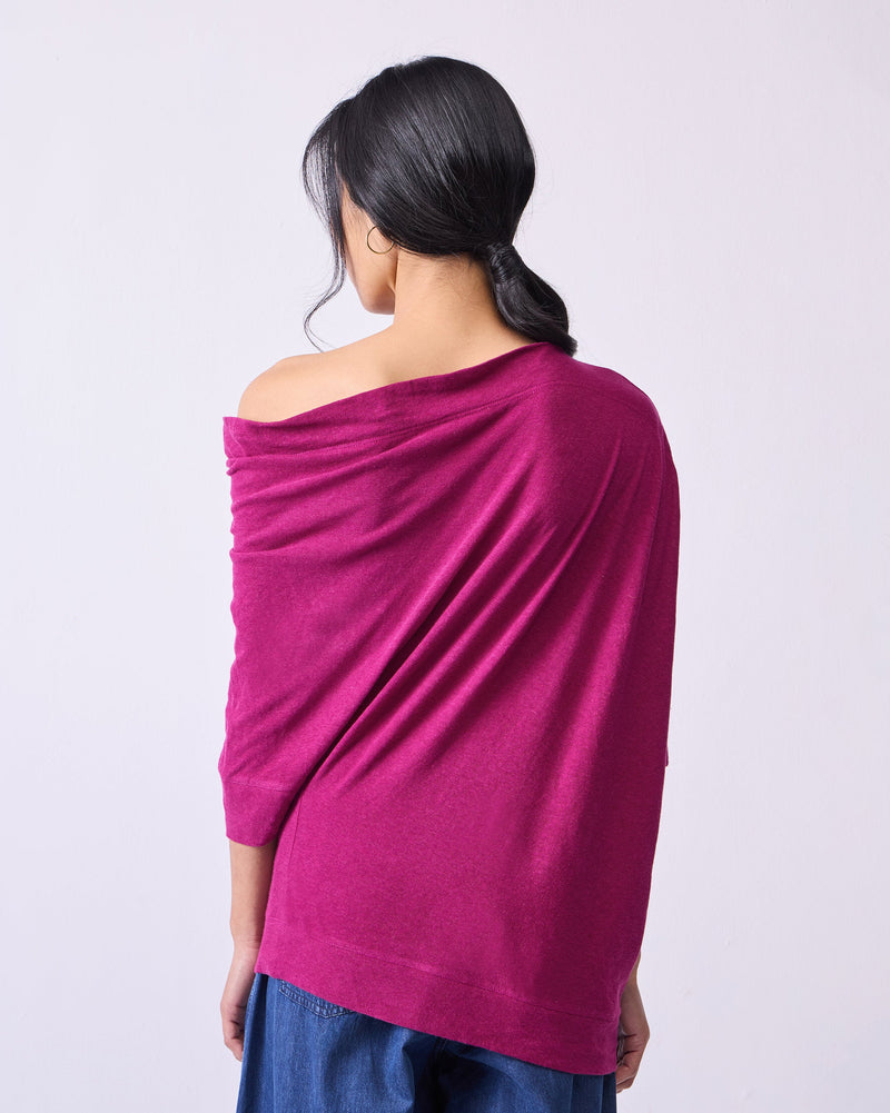 Ukiyo Off Shoulder Top - Berry