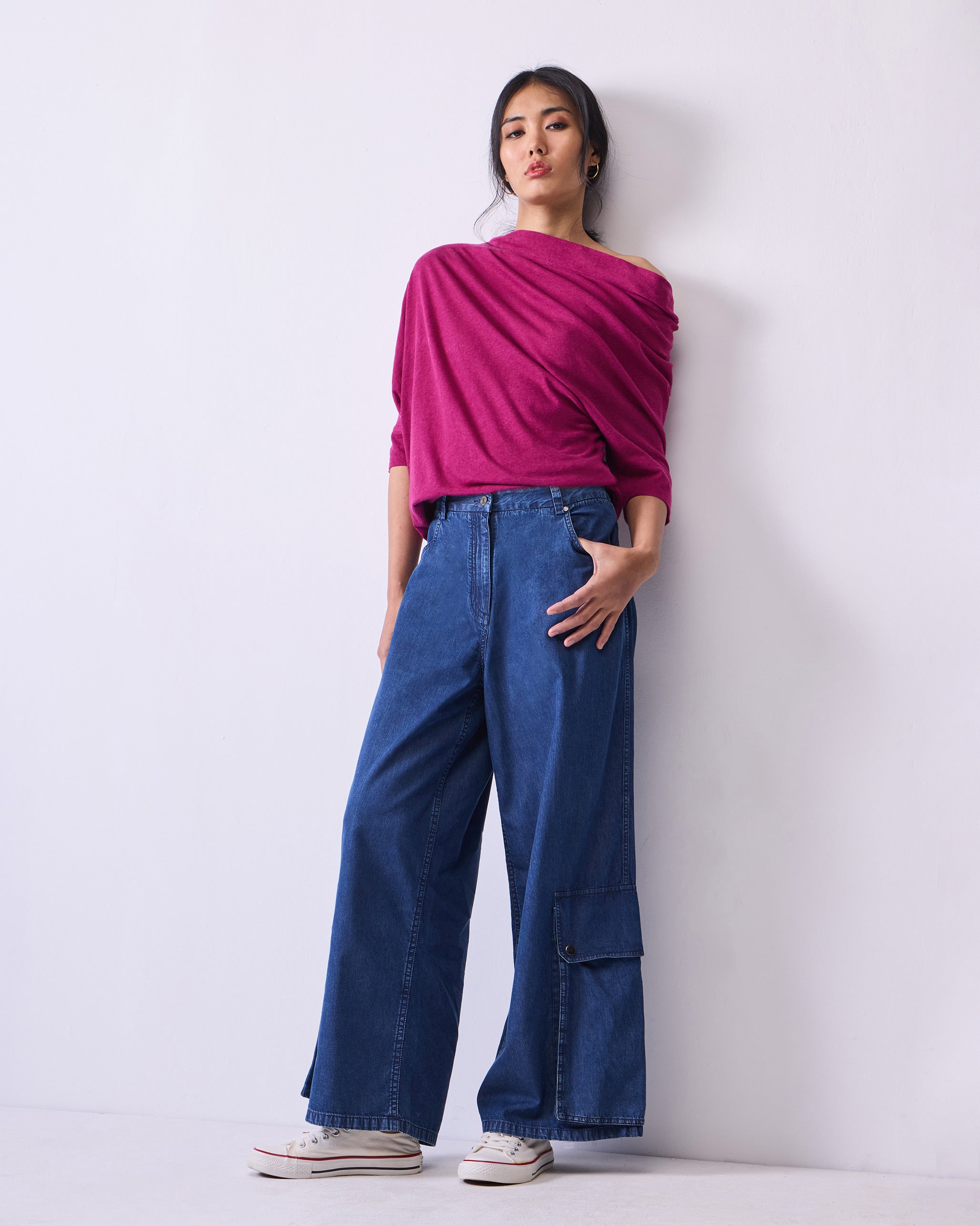 Ukiyo Off Shoulder Top - Berry