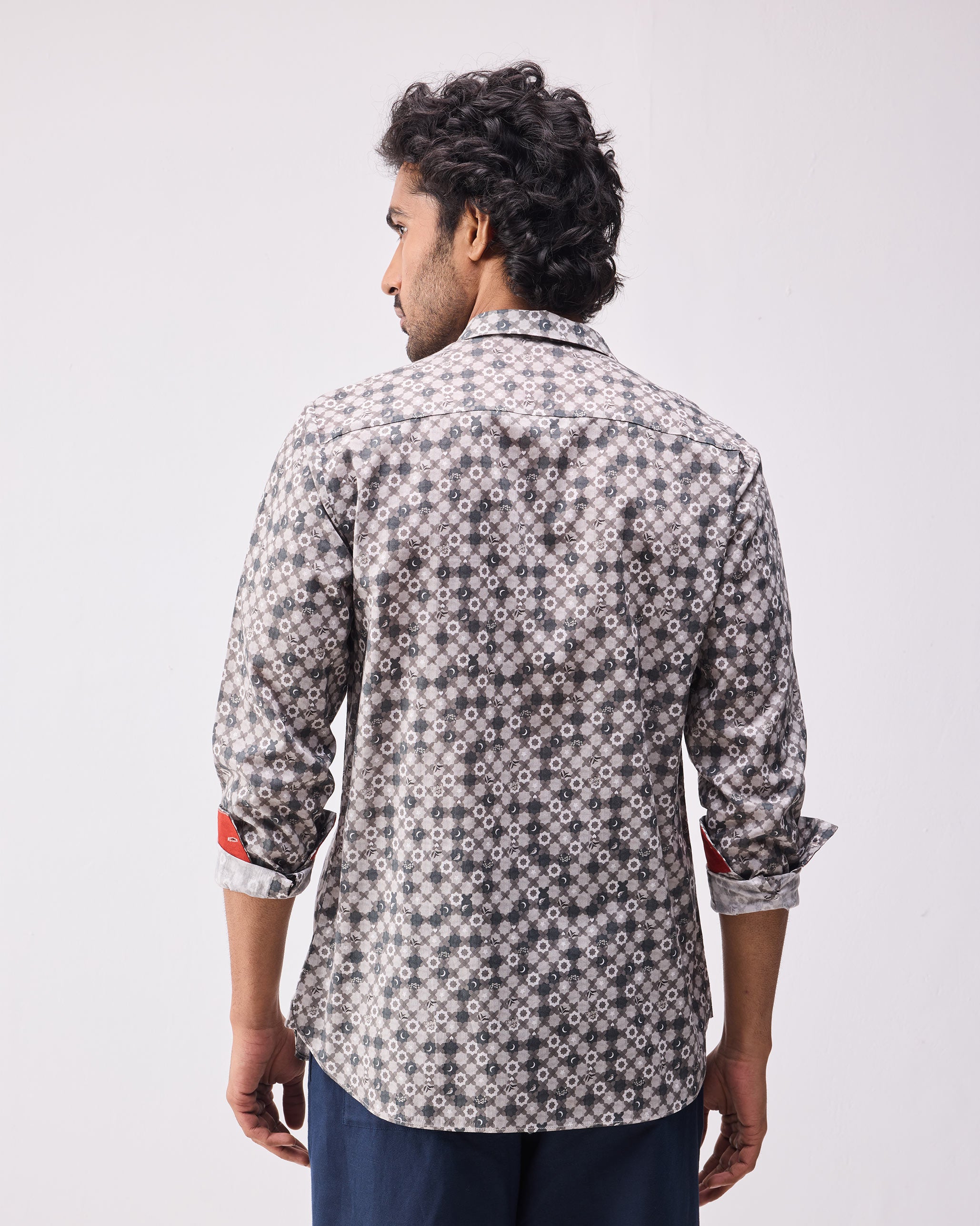 Kochi Shirt - Light Grey Print