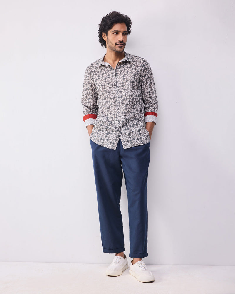 Kochi Shirt - Light Grey Print