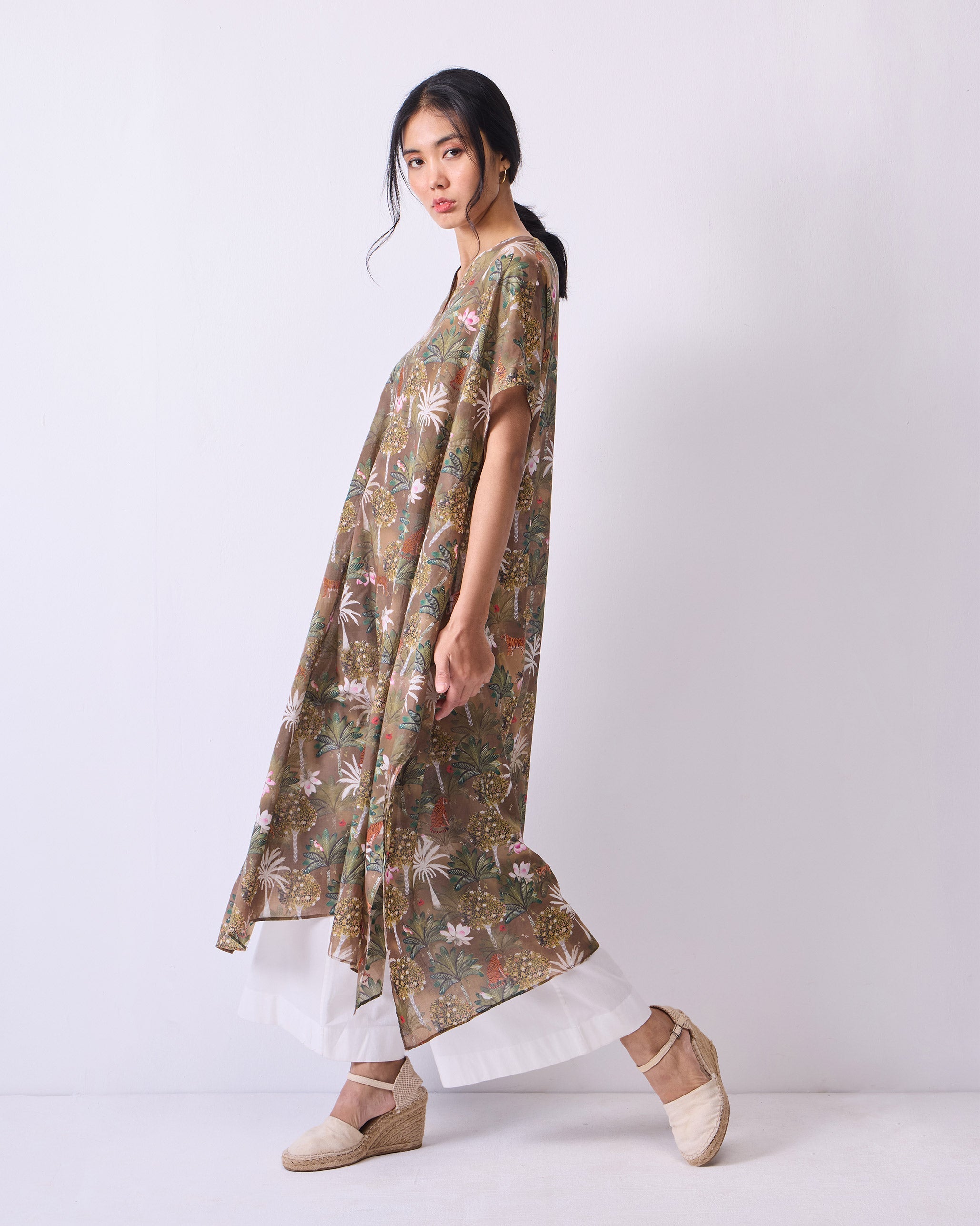 Safari Delight Kaftan - Olive Print