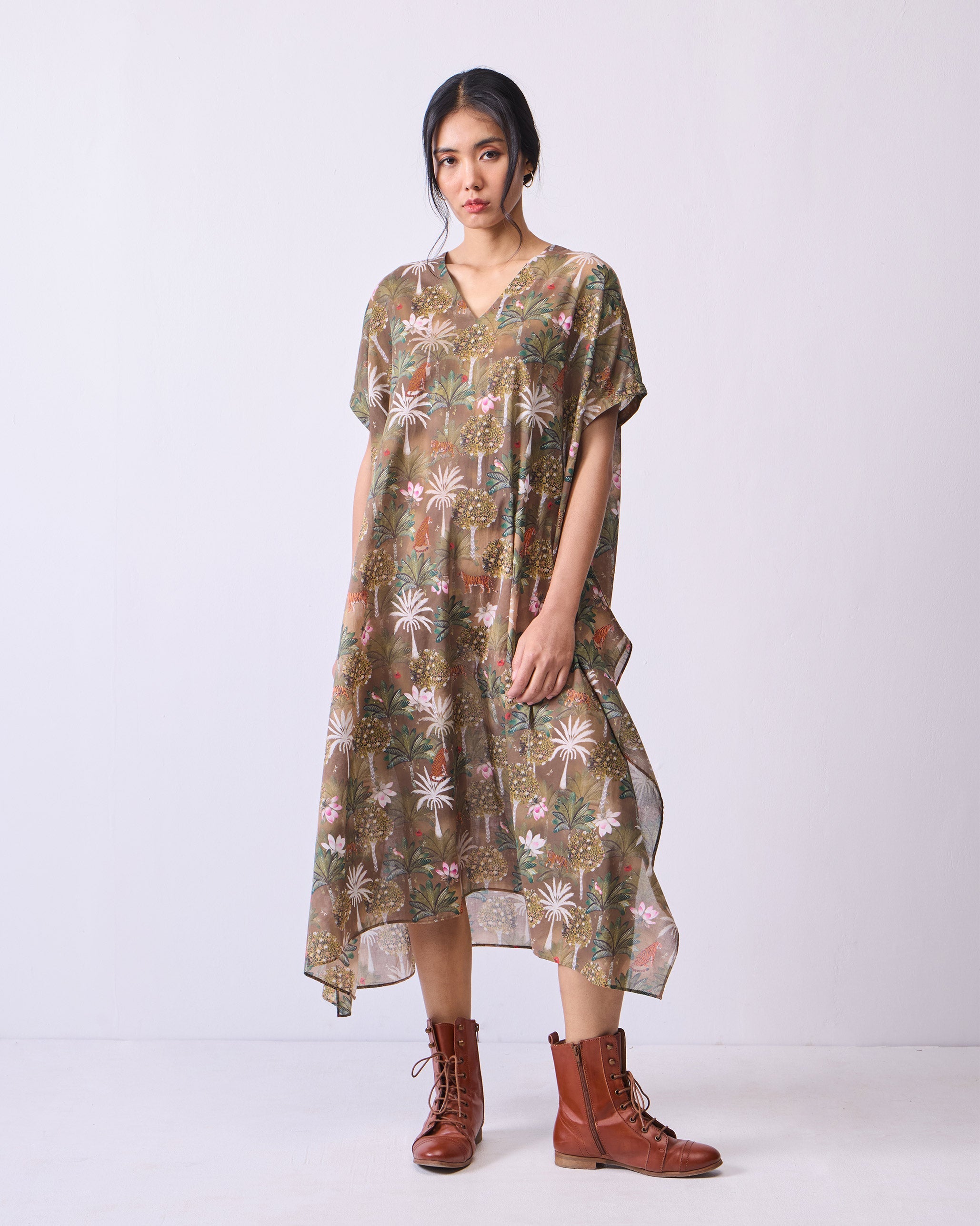 Safari Delight Kaftan - Olive Print