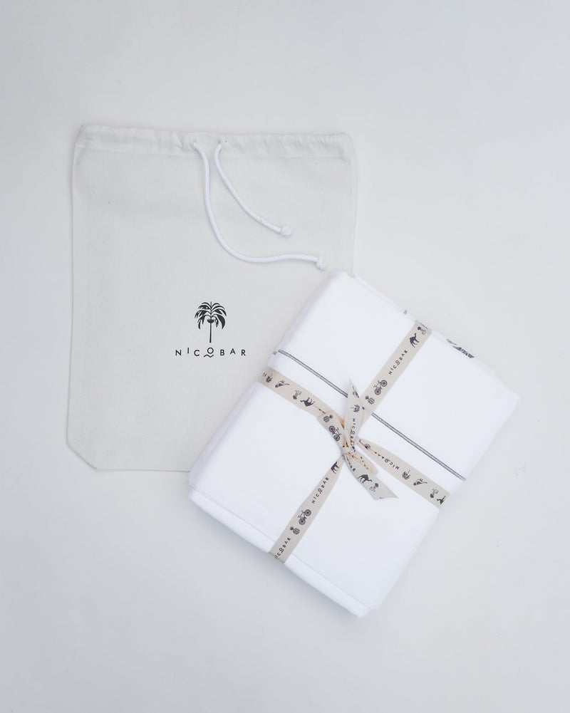Ele Palm Bedsheet Queen with Pillow Case Set