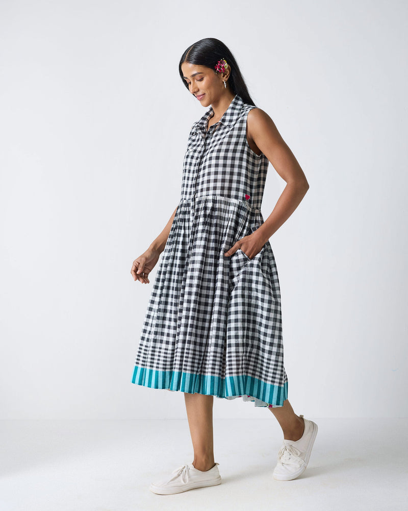 Ada Dress - Black & White Checks