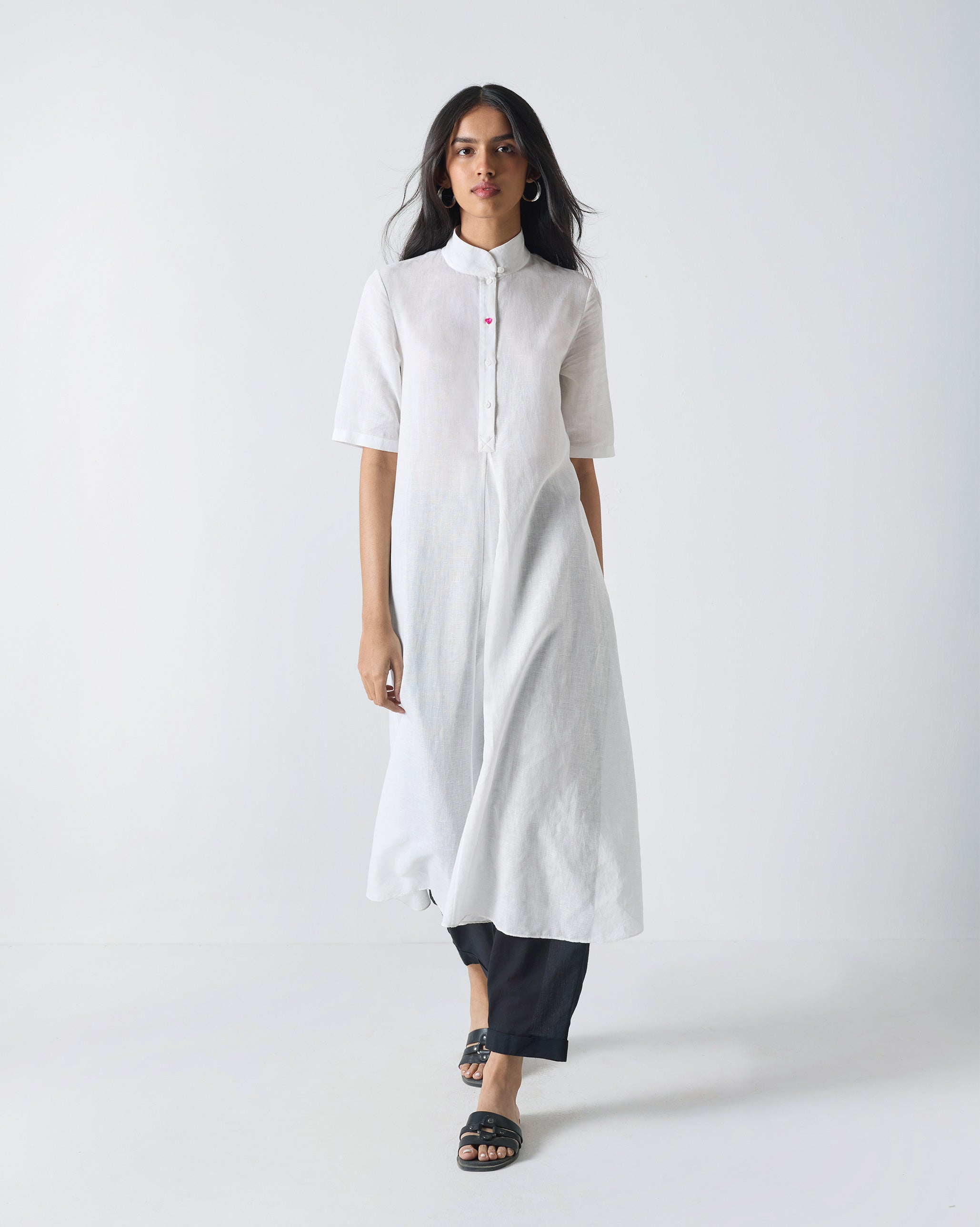 Gusset Slit Kurta - White