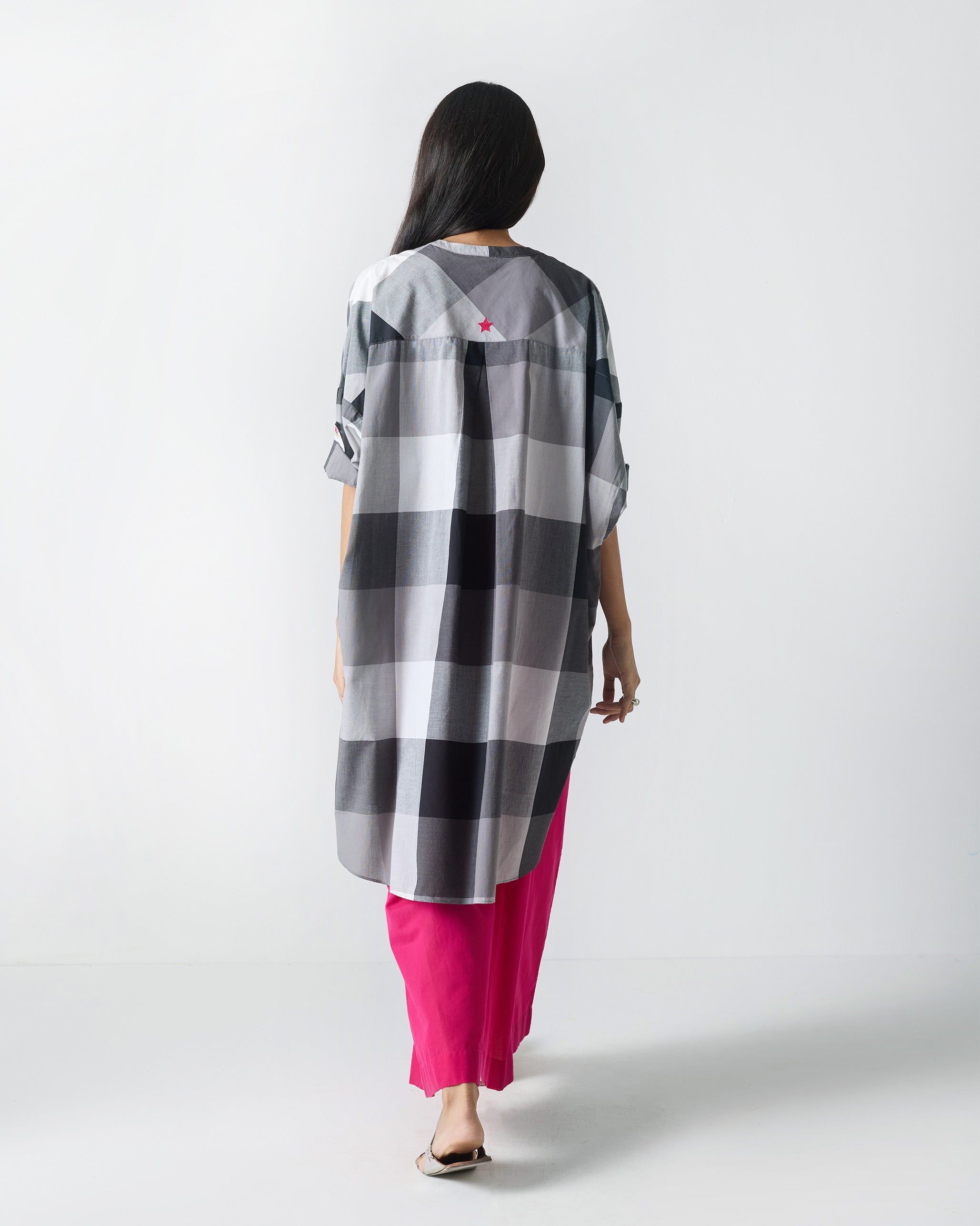 Lazy Sunday Tunic - Black & White Checks