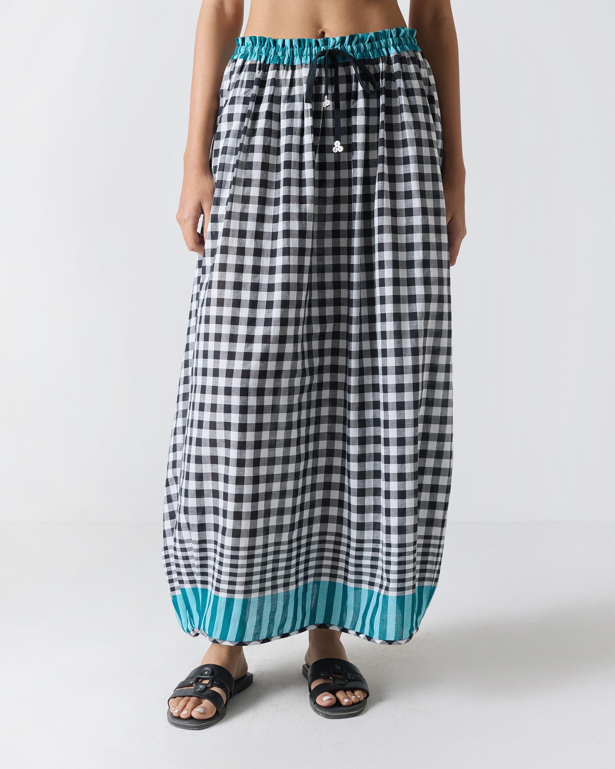 Jambiani Skirt - Black & White Checks