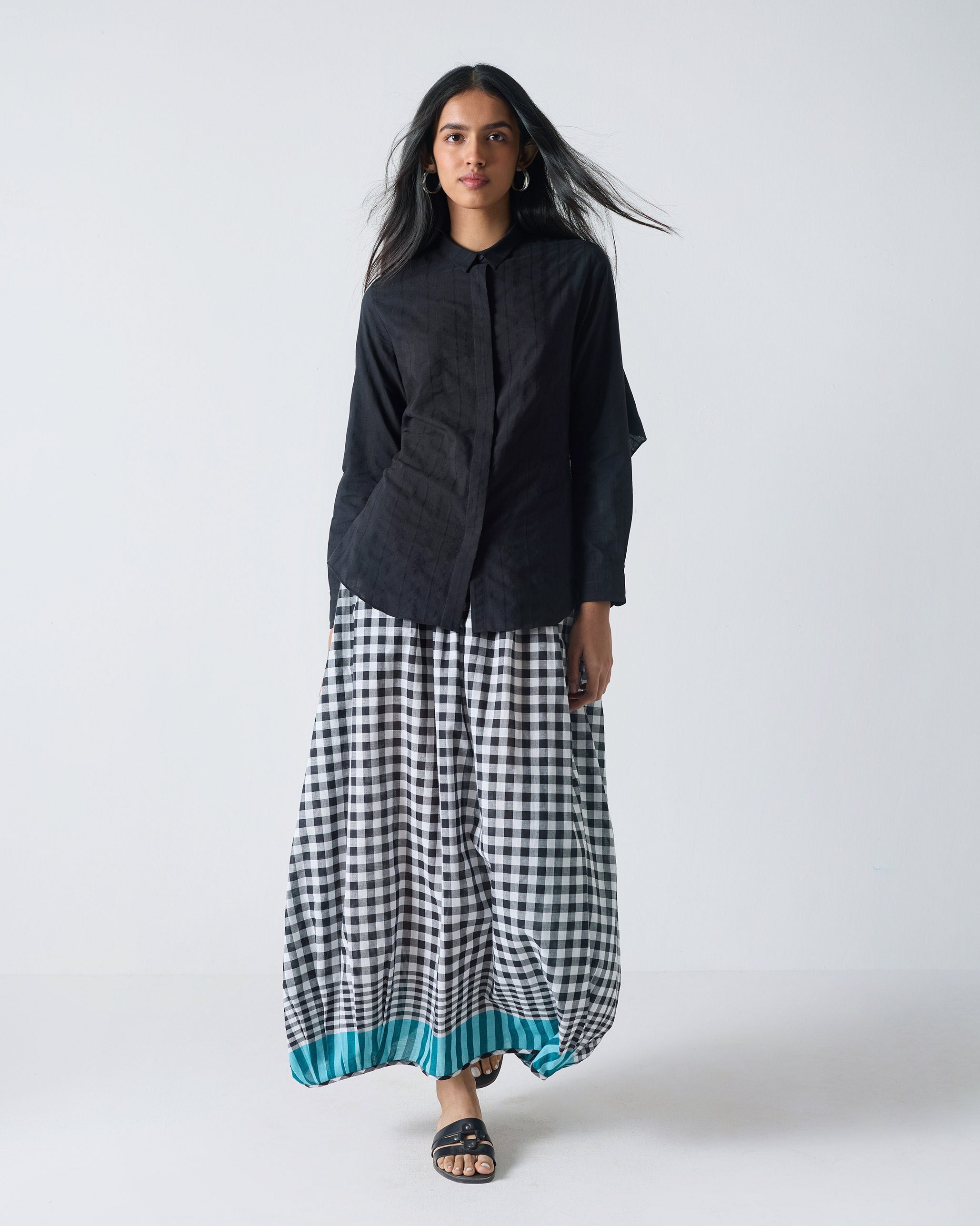 Jambiani Skirt - Black & White Checks