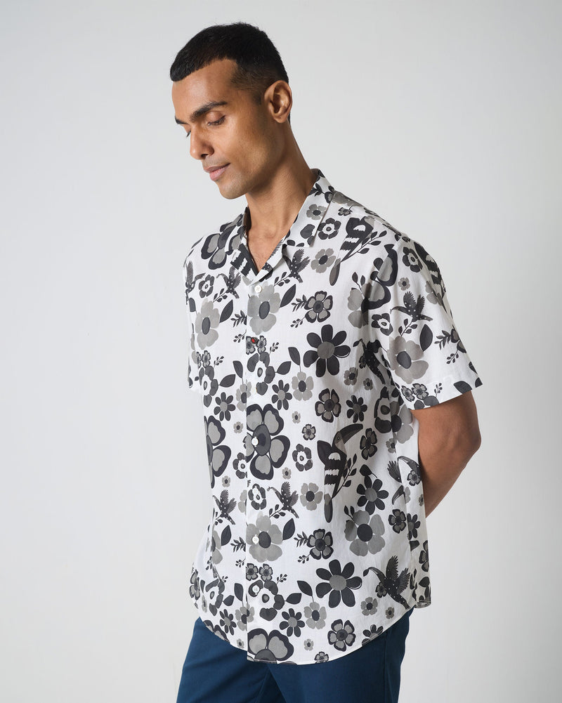 Mistari Shirt - Black & White Print