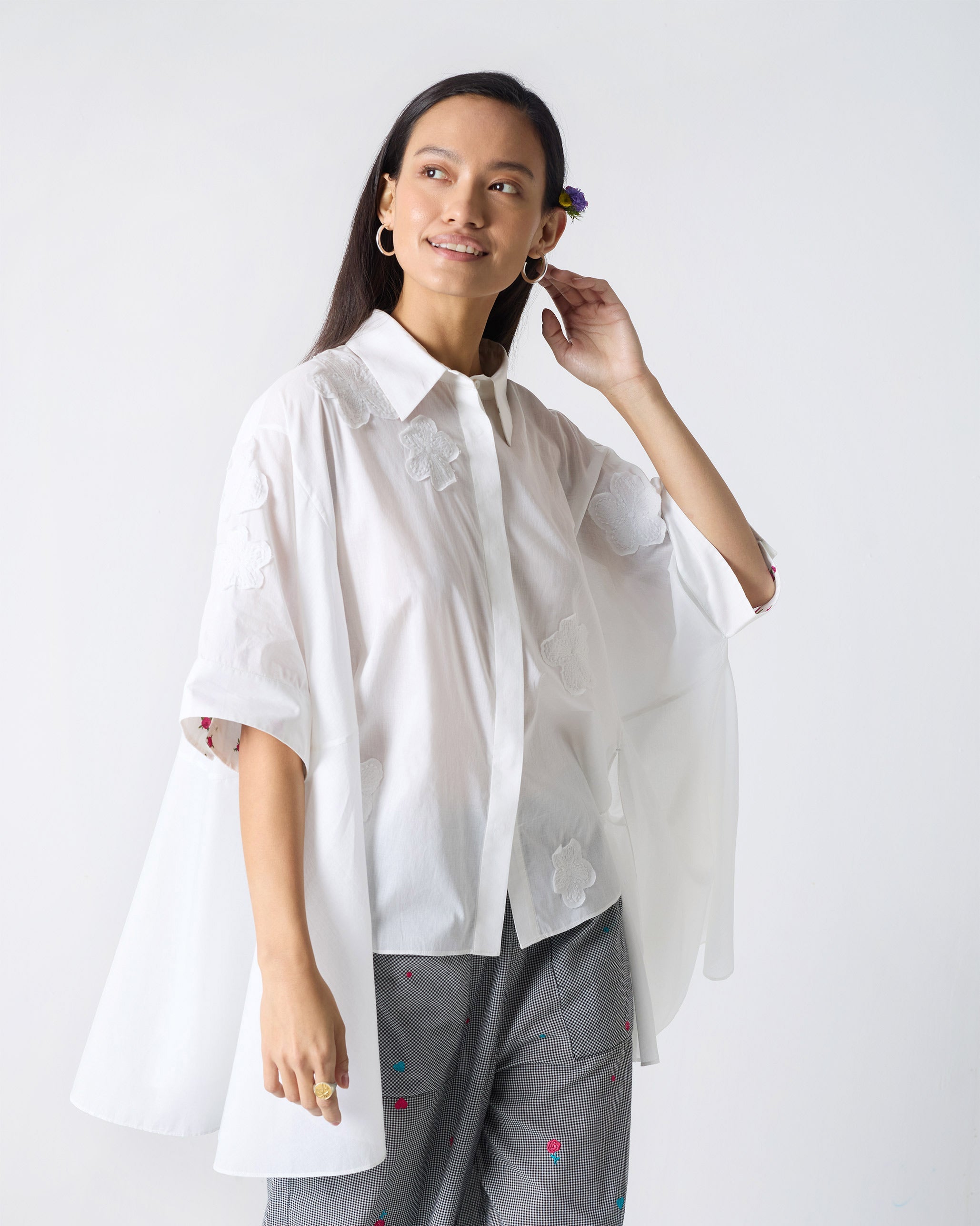 Ceylon Shirt - White Embroidery