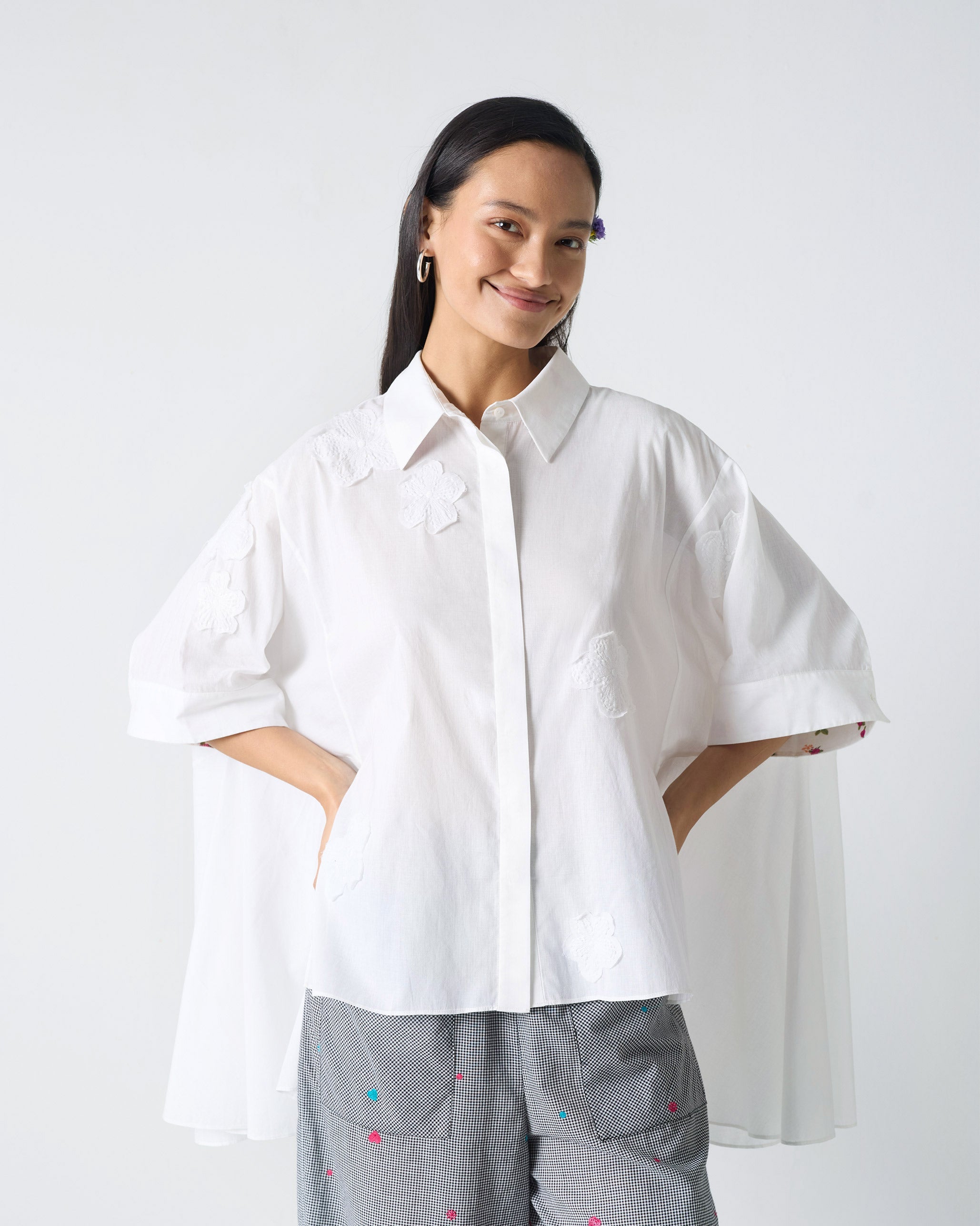 Ceylon Shirt - White Embroidery