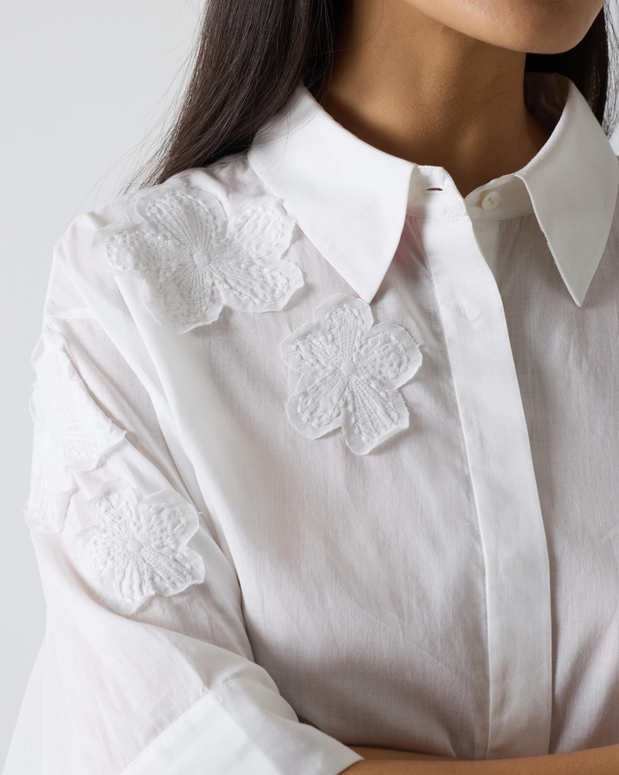 Ceylon Shirt - White Embroidery