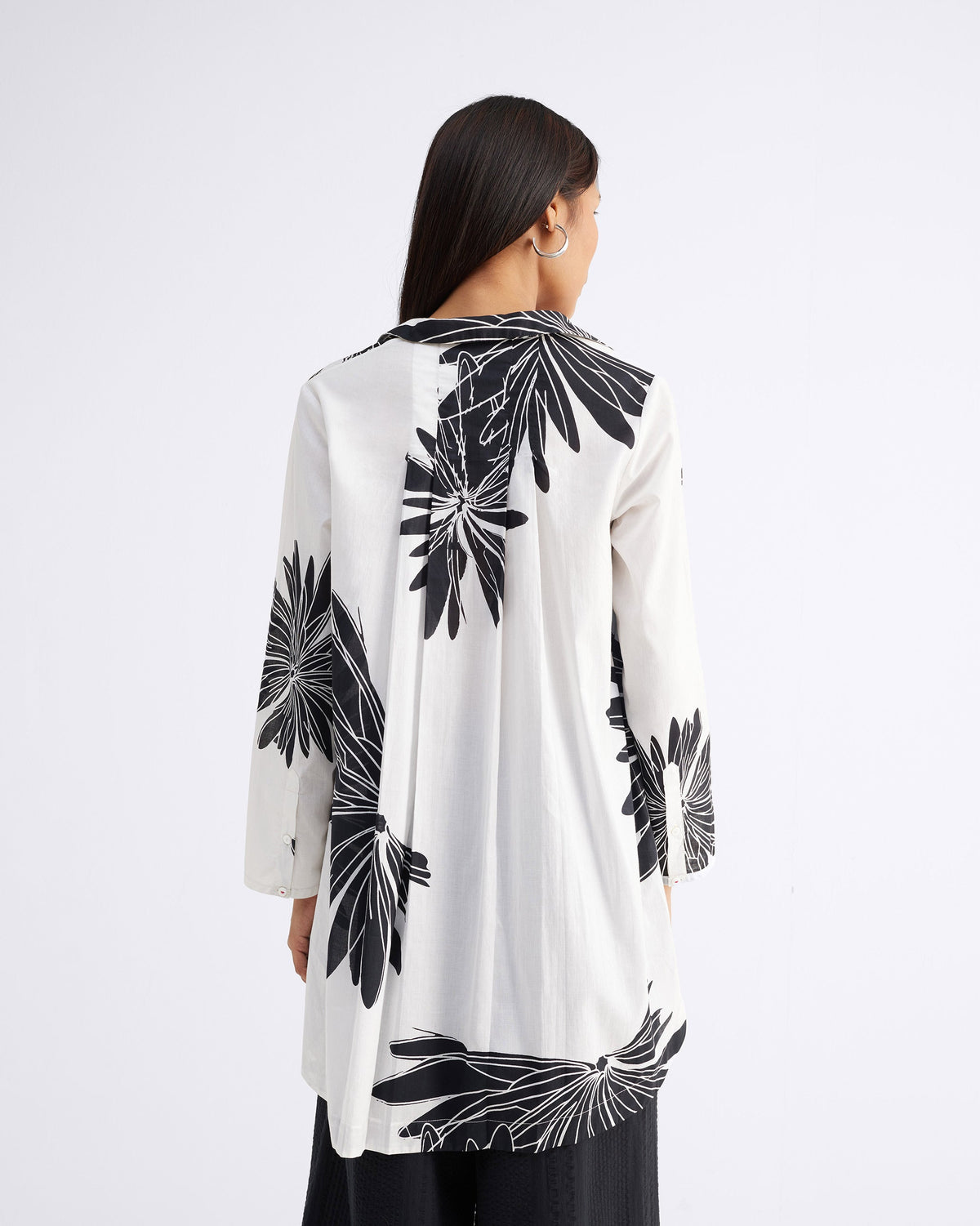 High Low Shirt - Black & White Print