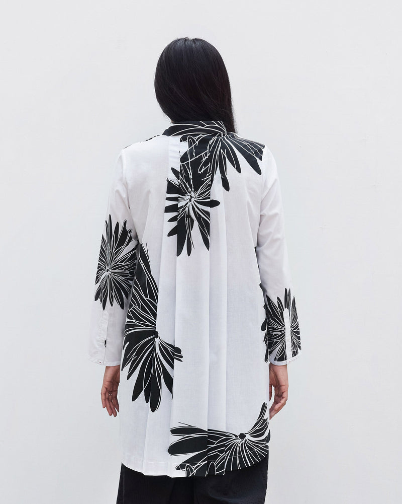 High Low Shirt - Black & White Print