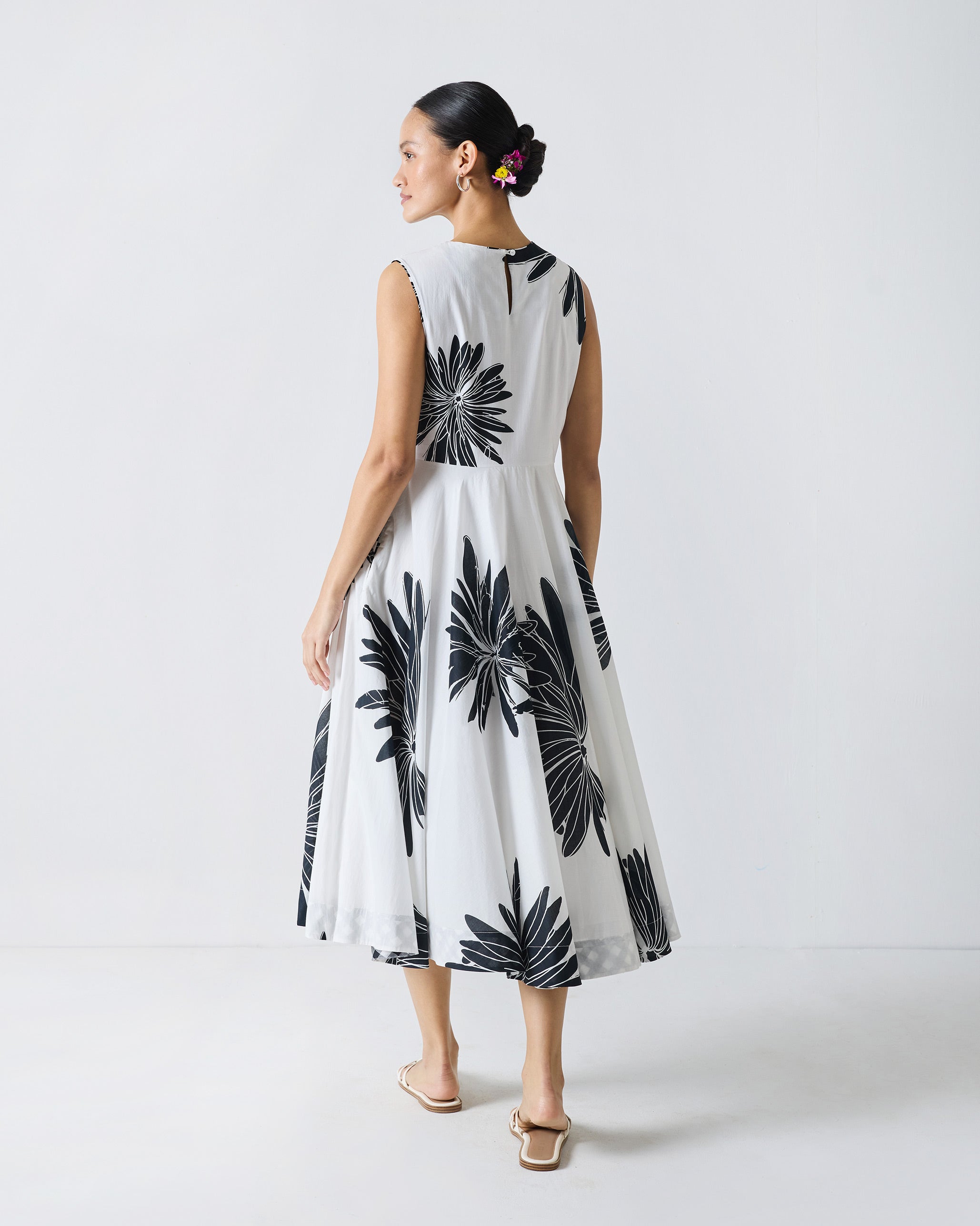 Yoroi Dress - Black & White Print