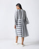 Rainy Season Dress - Charcoal & White Stripes