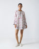 Shiro Beach Dress - White & Fuchsia Print