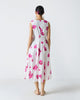 Ceylon Layered Dress - White & Fuchsia Print