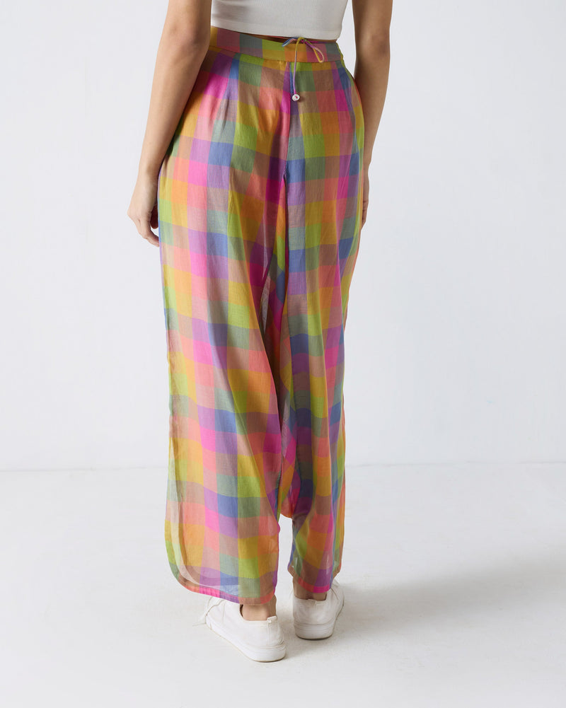 Drop Crotch Pants - Multi Color Checks