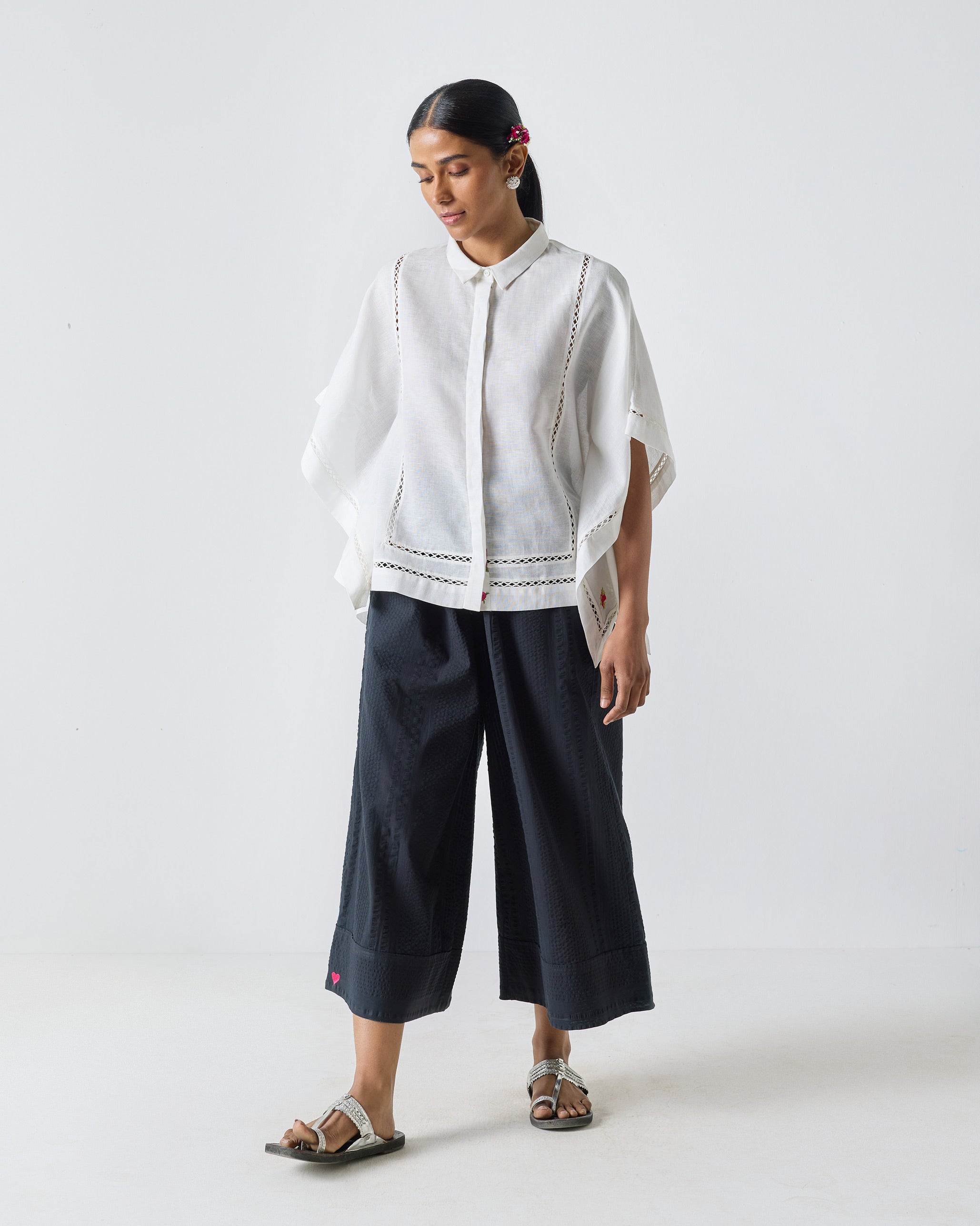 Picnic Culottes - Black Seersucker