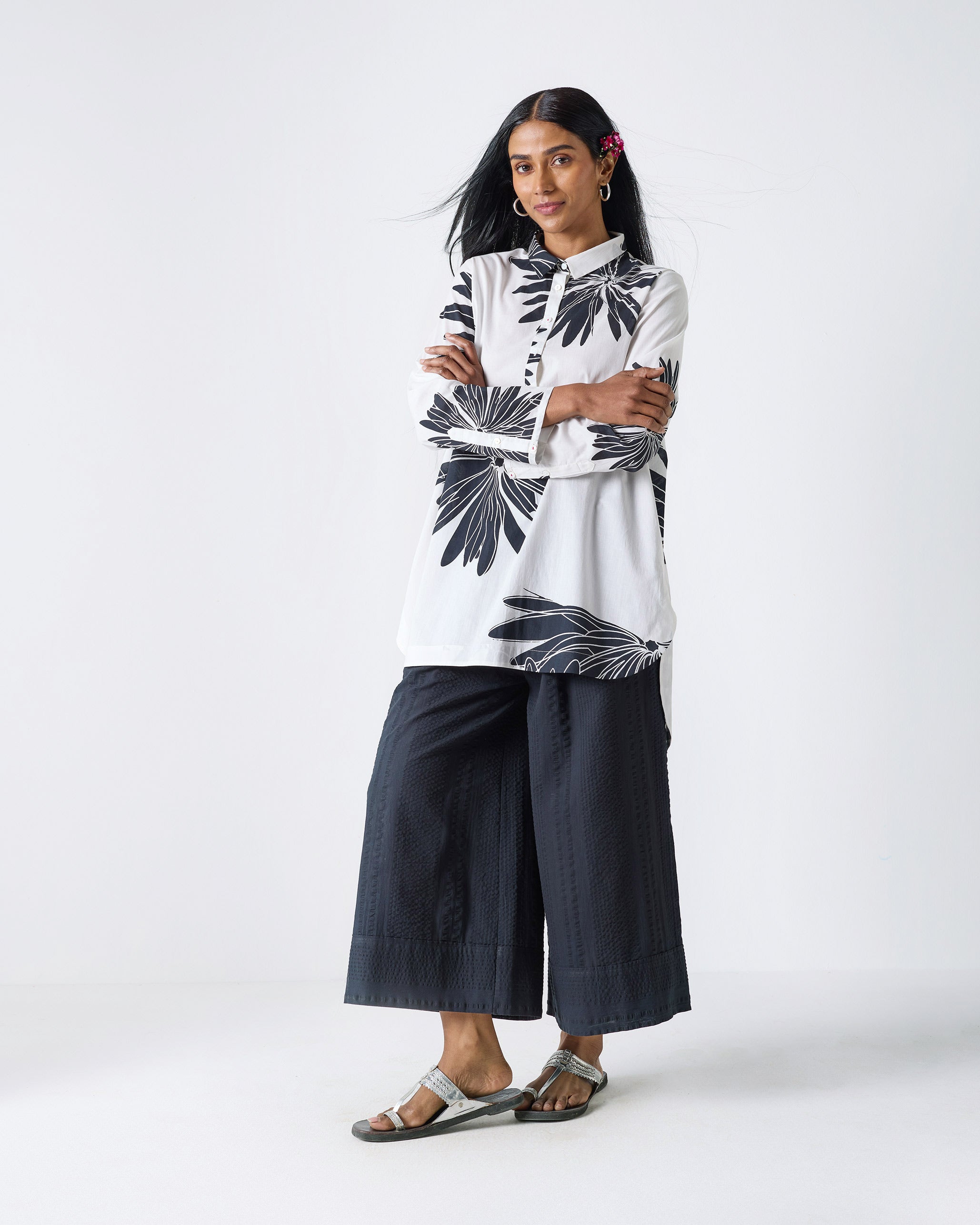 Picnic Culottes - Black Seersucker