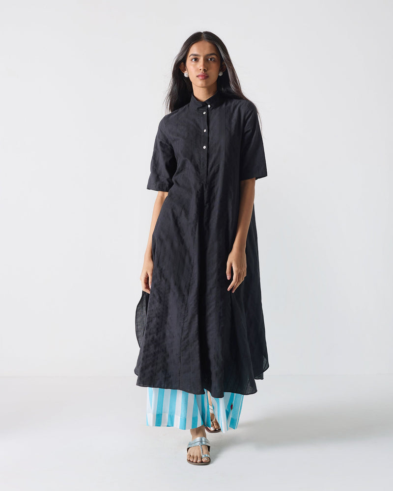 Gusset Slit Kurta - Black