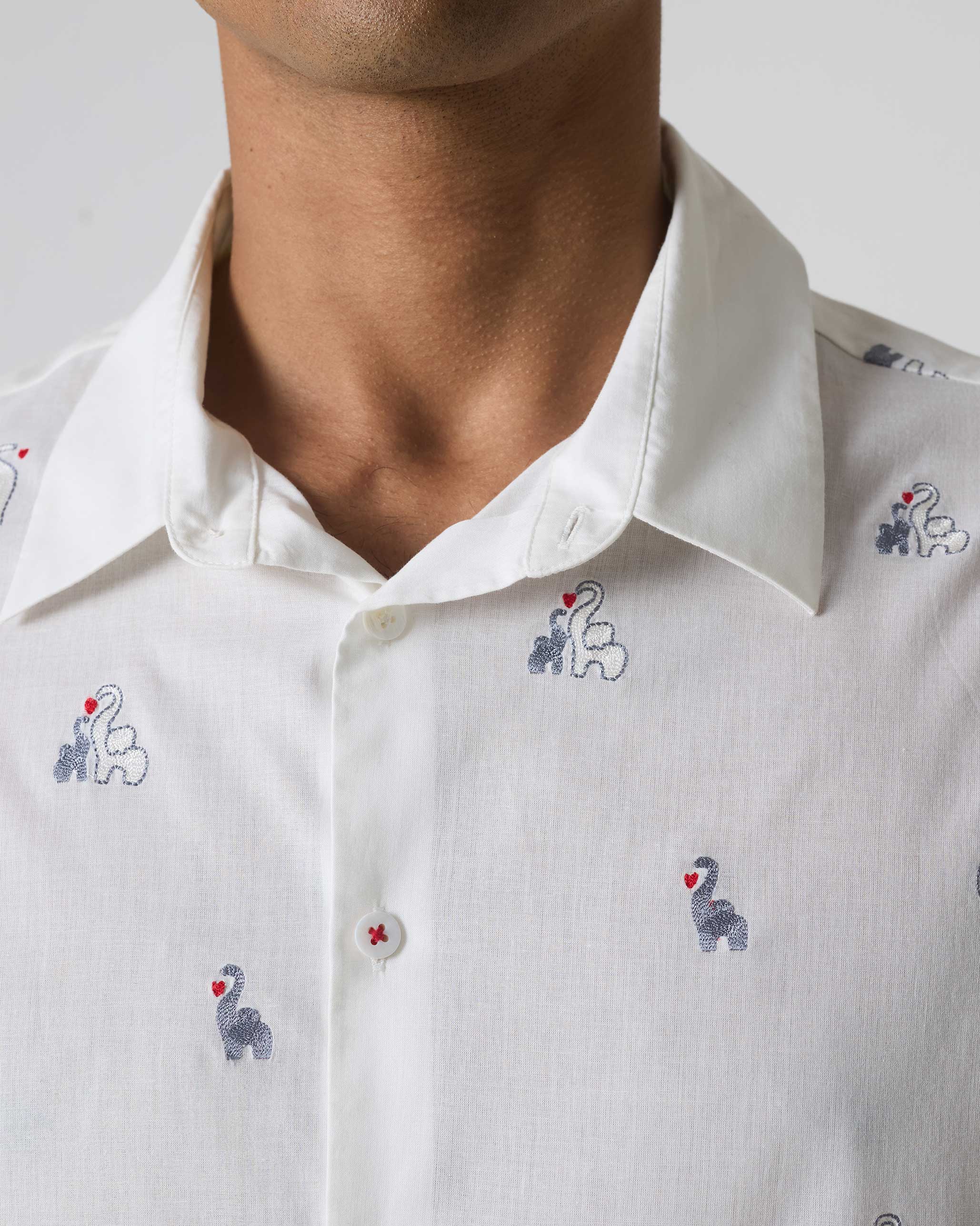 Half Sleeve Shirt Set (Embroidered & Striped)