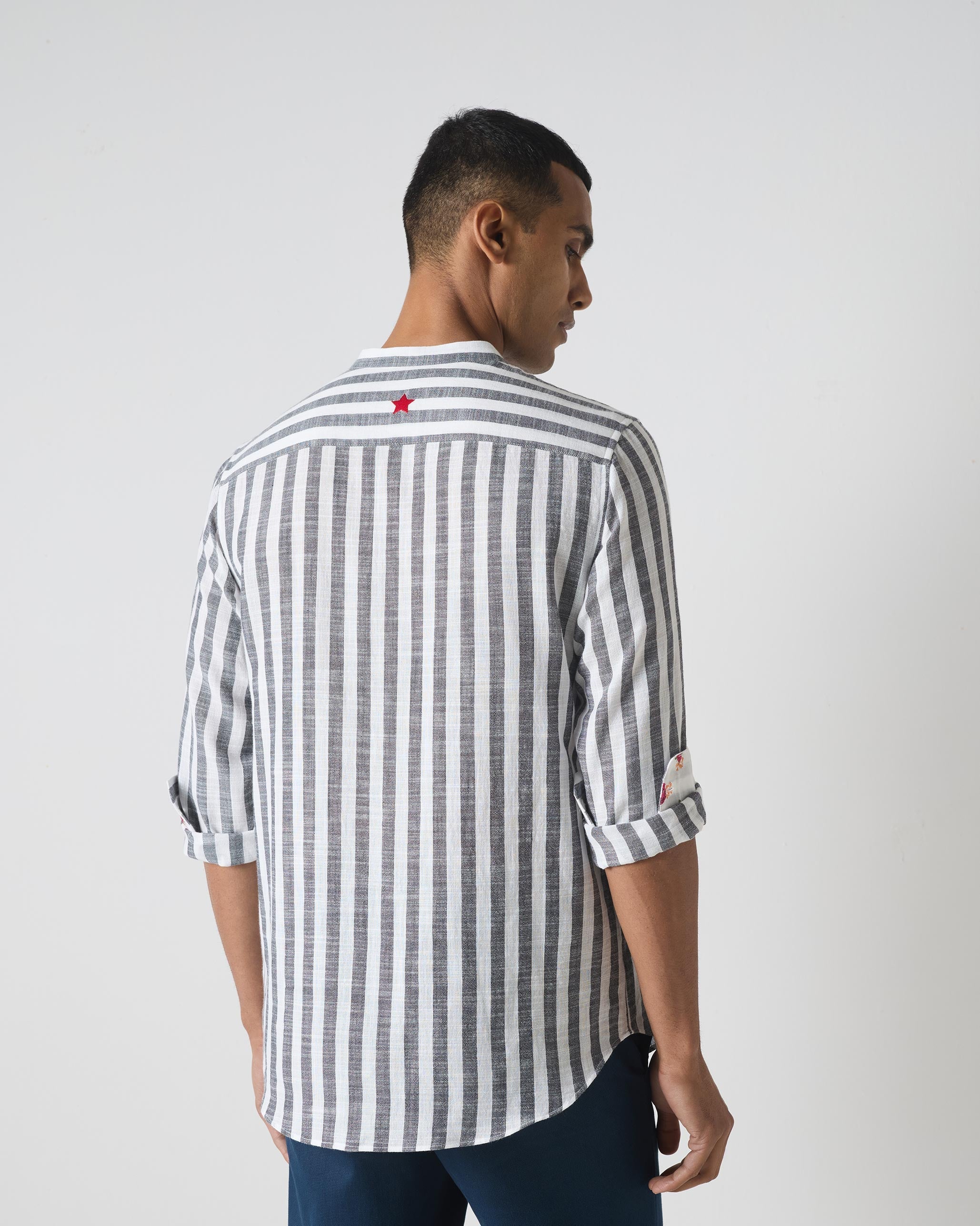 Ross Shirt - Black & White Stripes