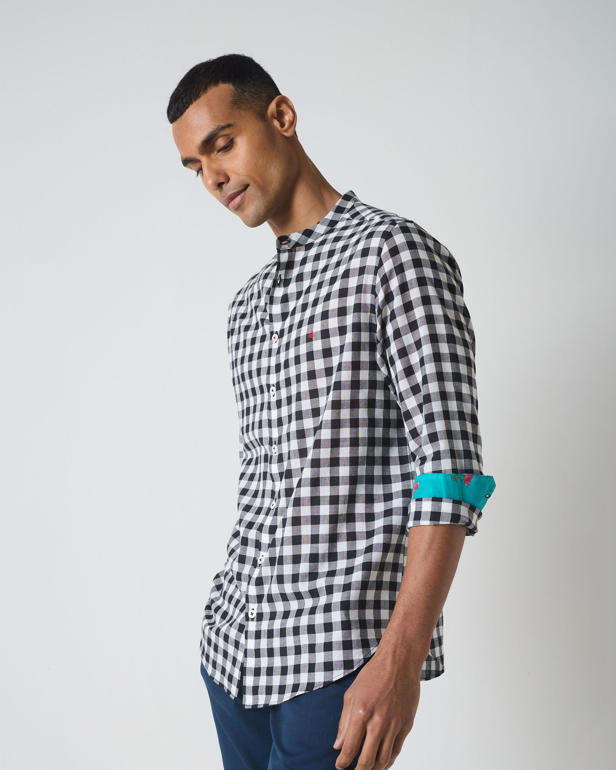 Nawab Shirt - Black & White Checks