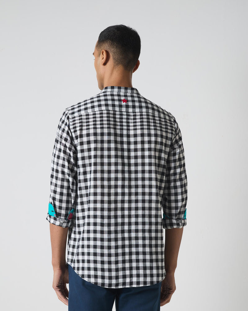 Nawab Shirt - Black & White Checks