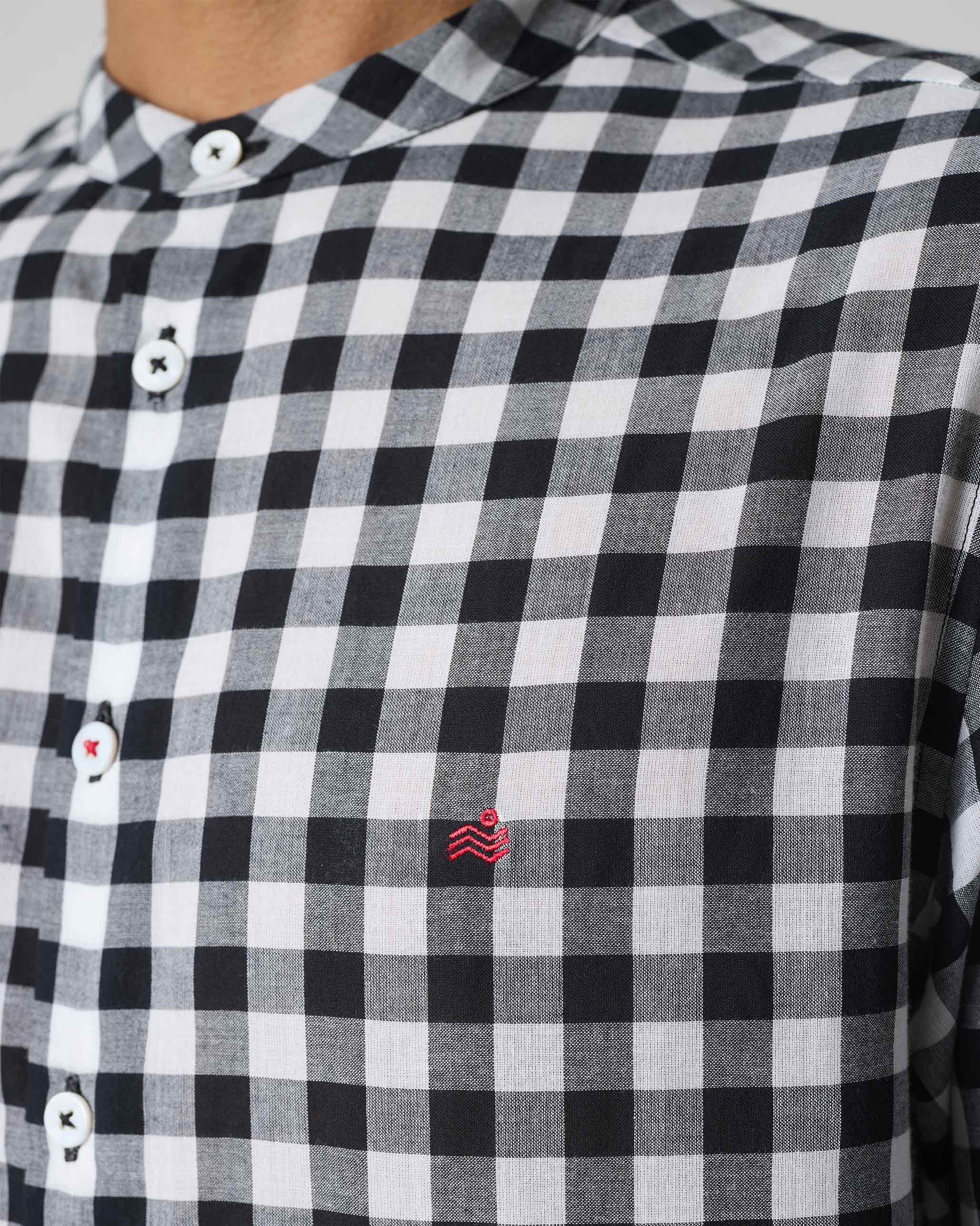 Nawab Shirt - Black & White Checks