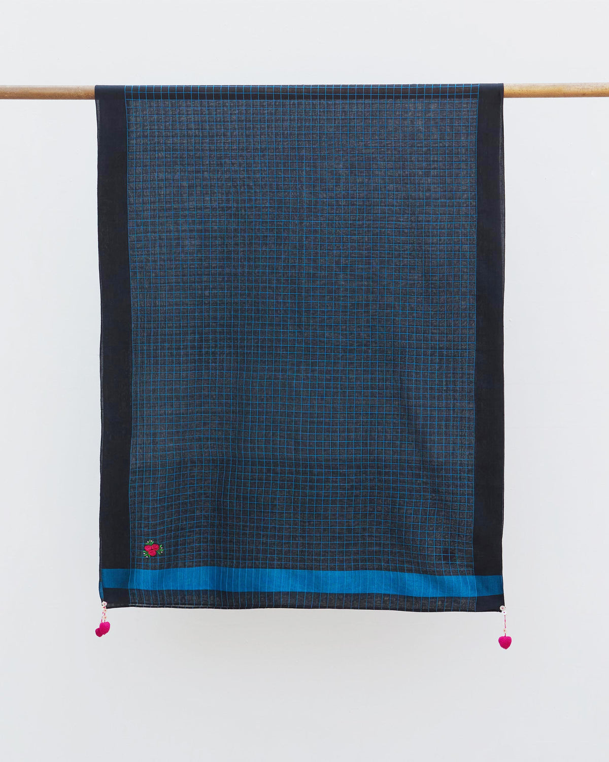 Checked Scarf - Blue