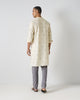 Neckband Kurta - Ivory & Charcoal Embroidered