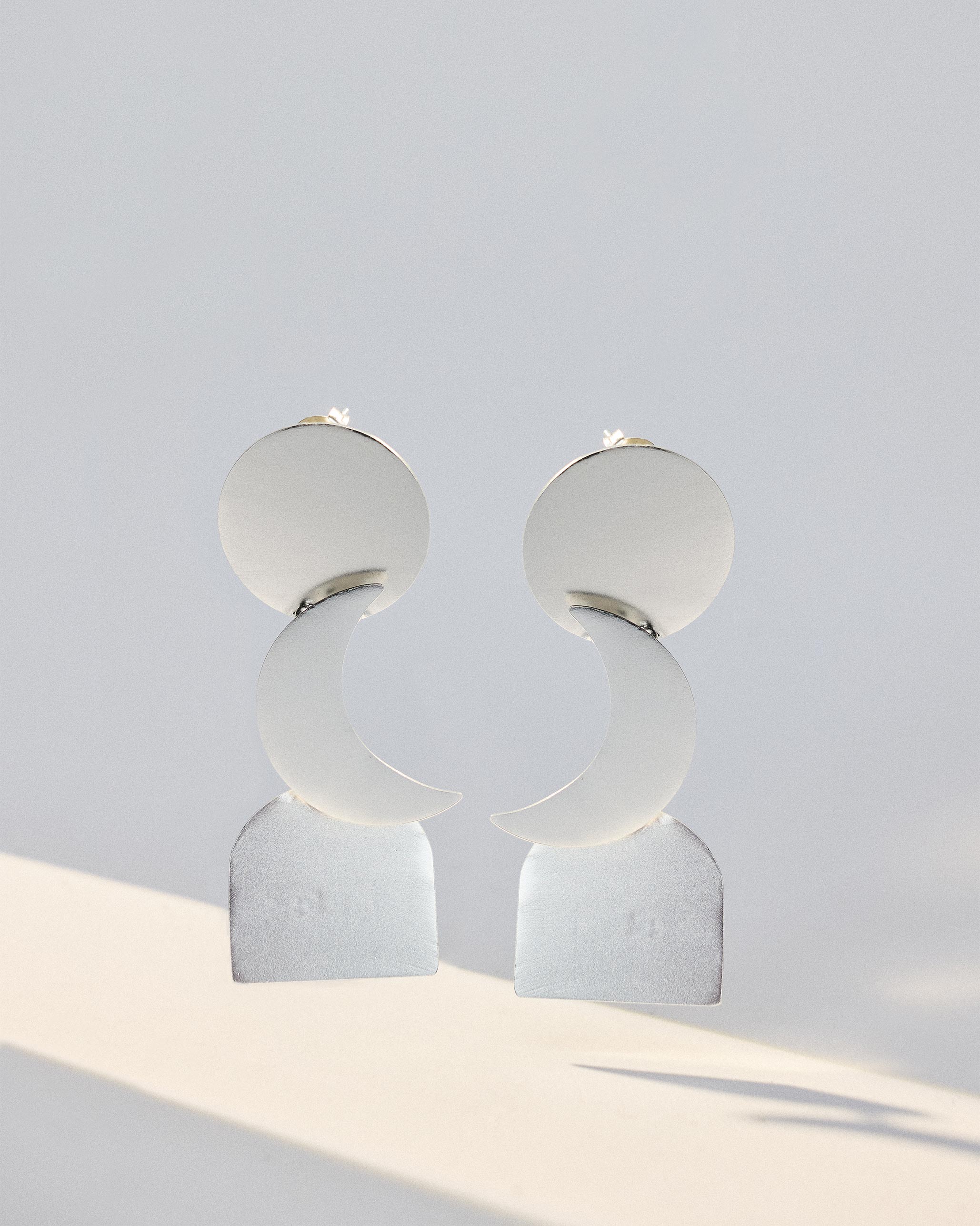 Moon Rise Earrings - Silver