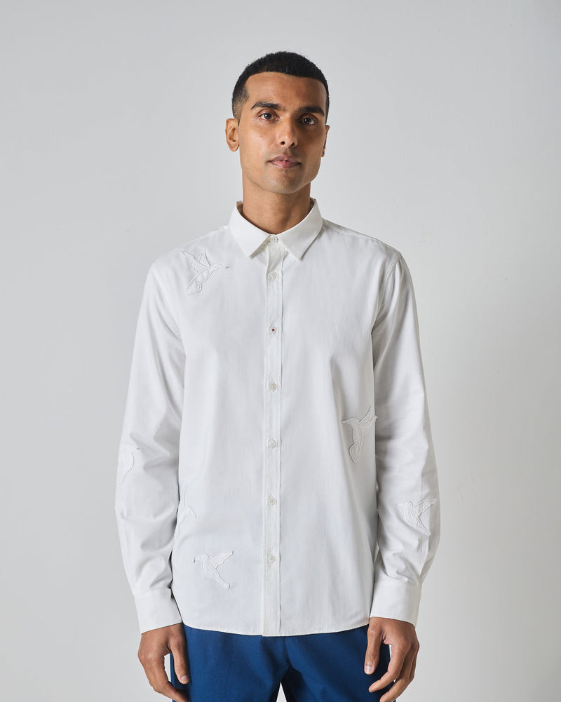 Classic Shirt - White Embroidered