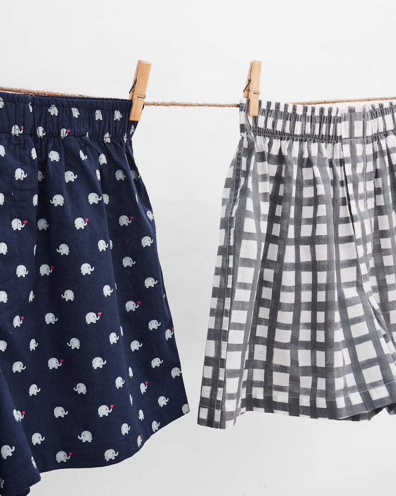 Safari Boxers (Set of 2) - Navy & Charcoal
