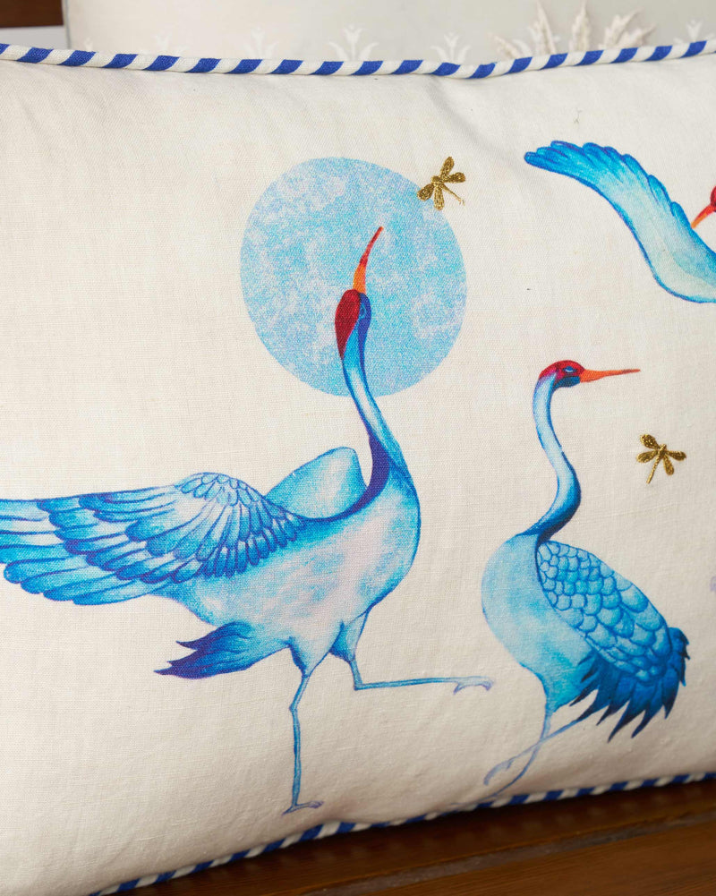Dancing Crane Cushion Cover