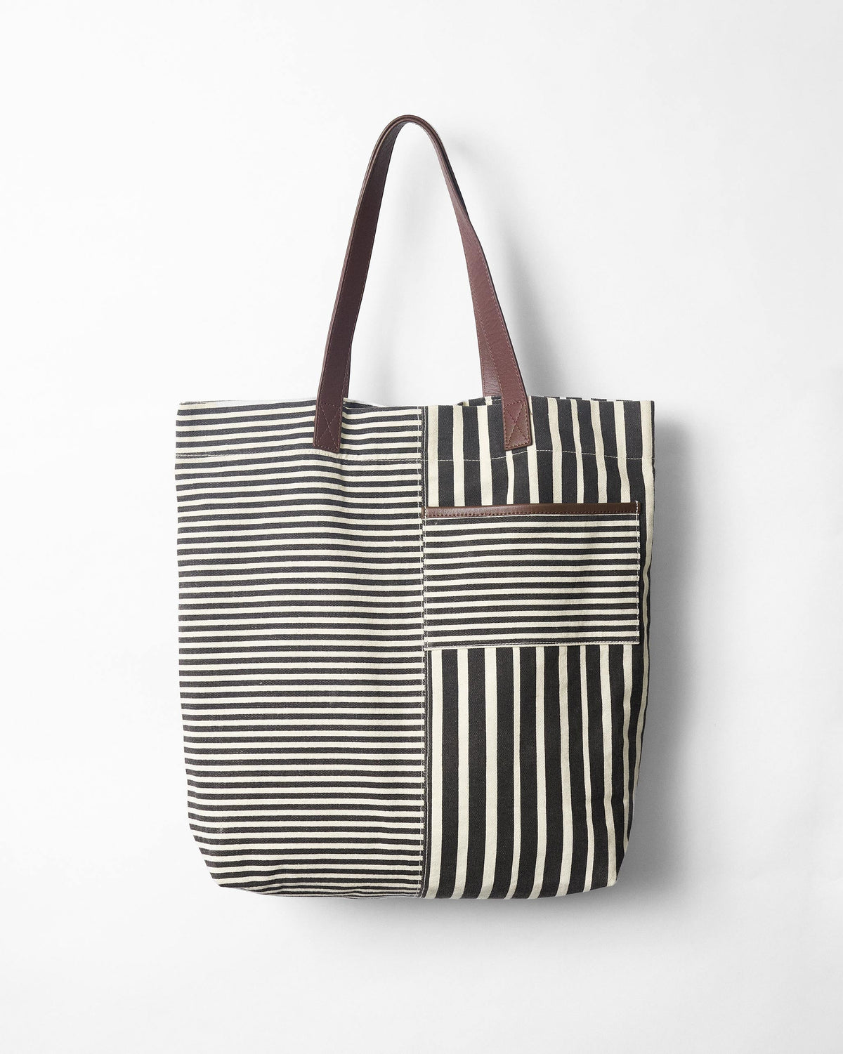 Berber Stripe Tote - Charcoal Stripes