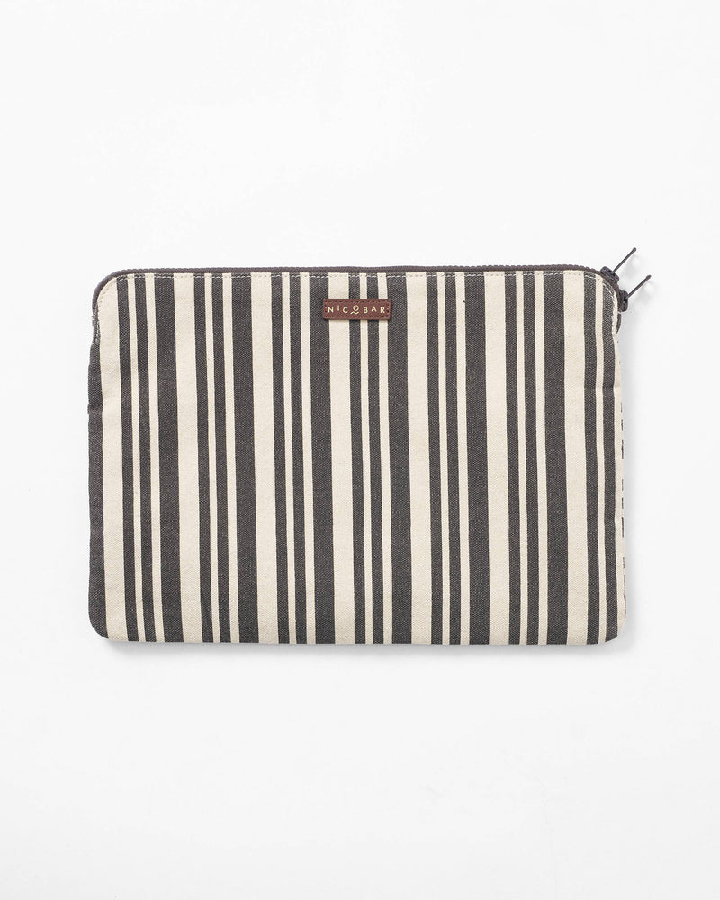Berber Laptop Sleeve 15" - Charcoal Stripes