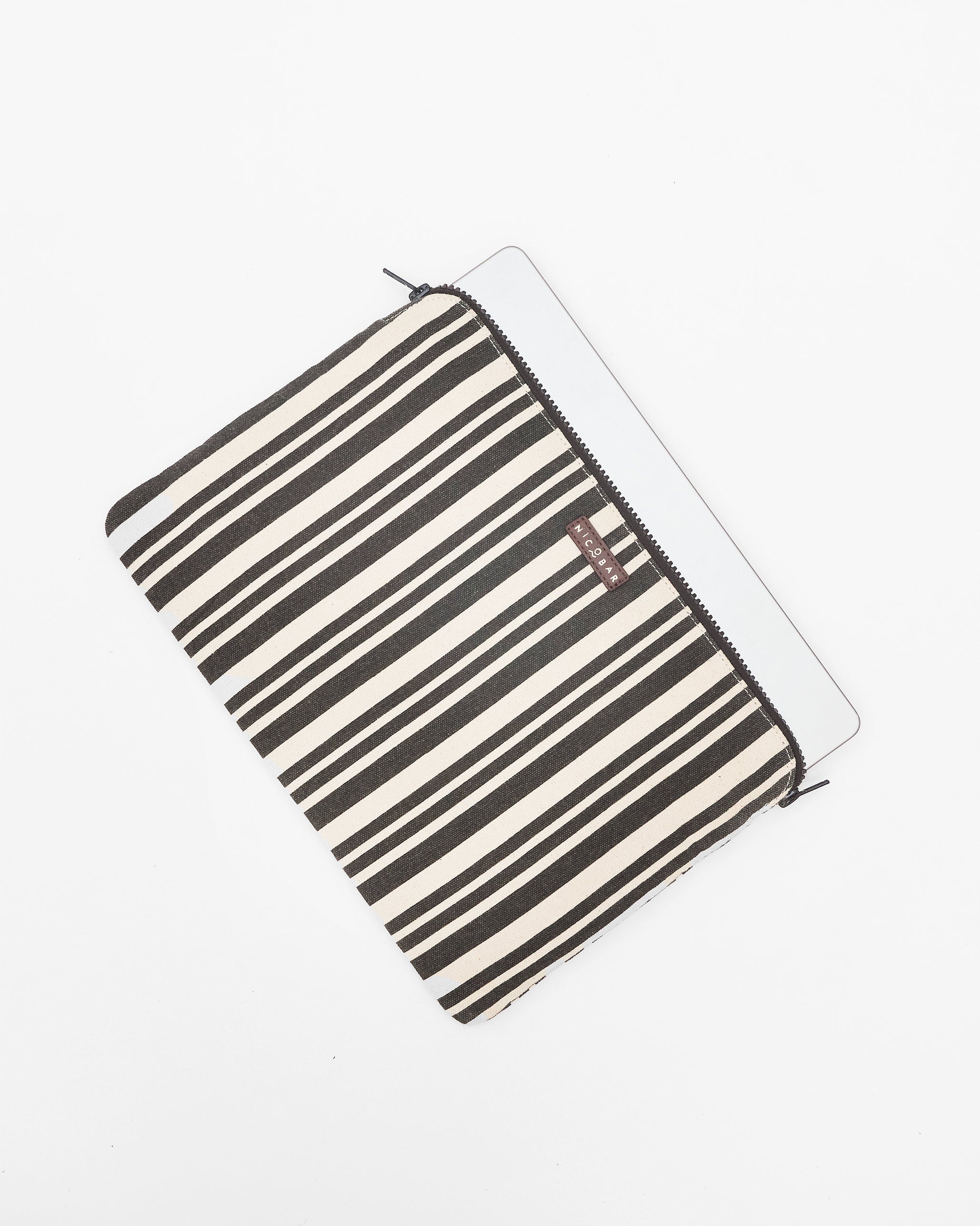 Berber Laptop Sleeve 15" - Charcoal Stripes