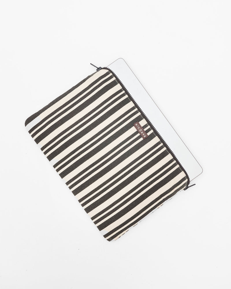 Berber Laptop Sleeve 15" - Charcoal Stripes