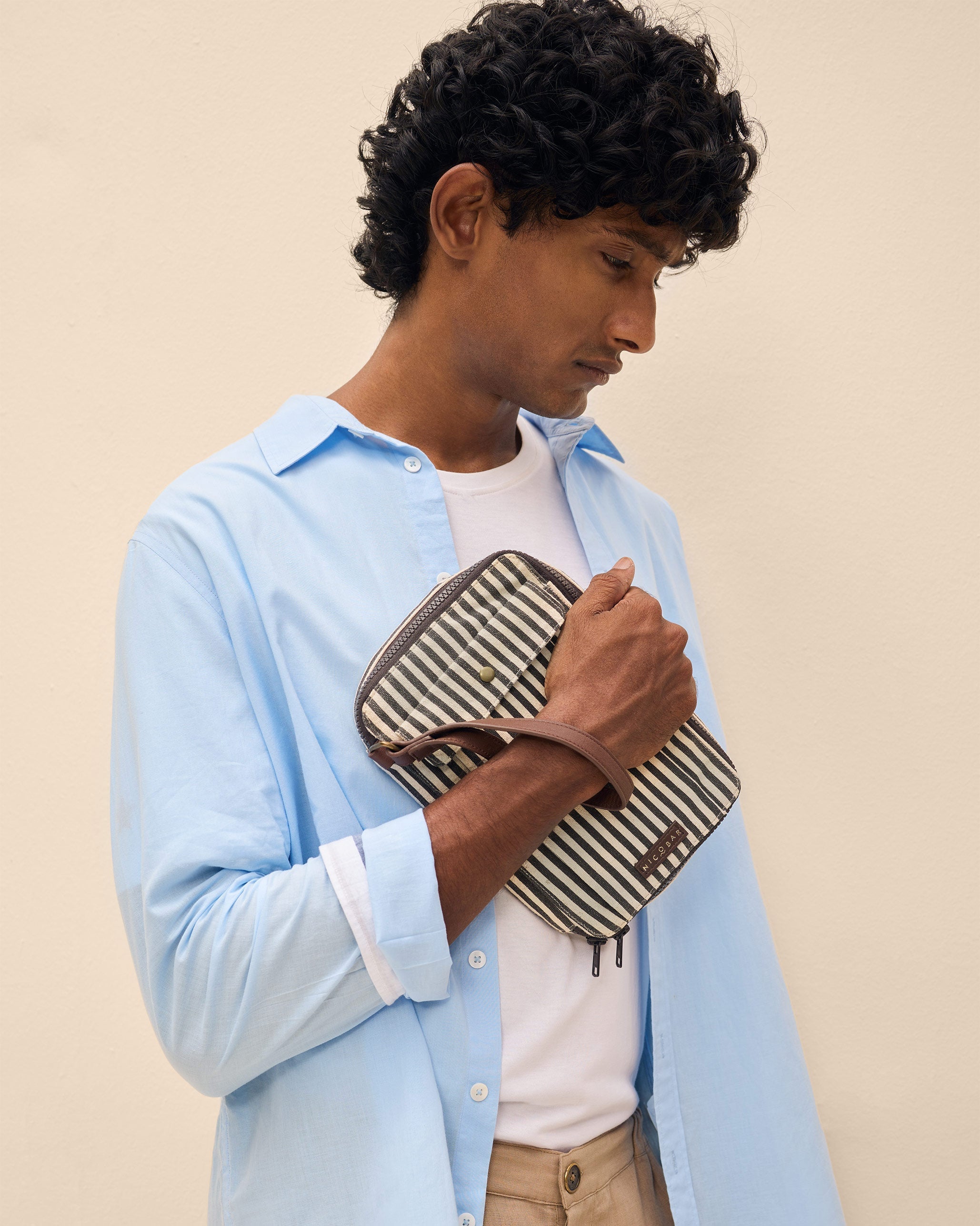 Gadget Pouch - Charcoal Stripes