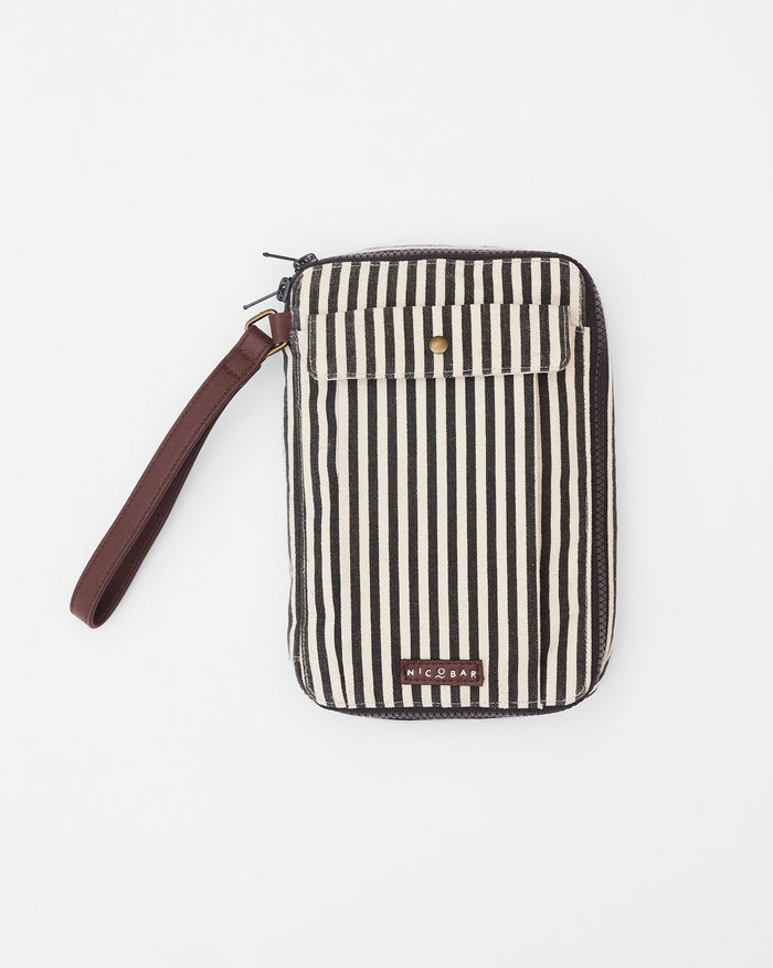 Gadget Pouch - Charcoal Stripes
